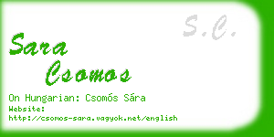 sara csomos business card
